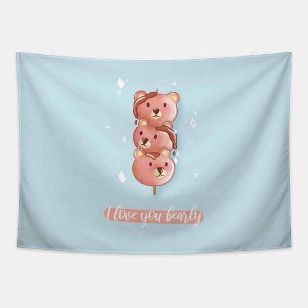 I love you bearly sweet bears dessert Tapestry by Mydrawingsz