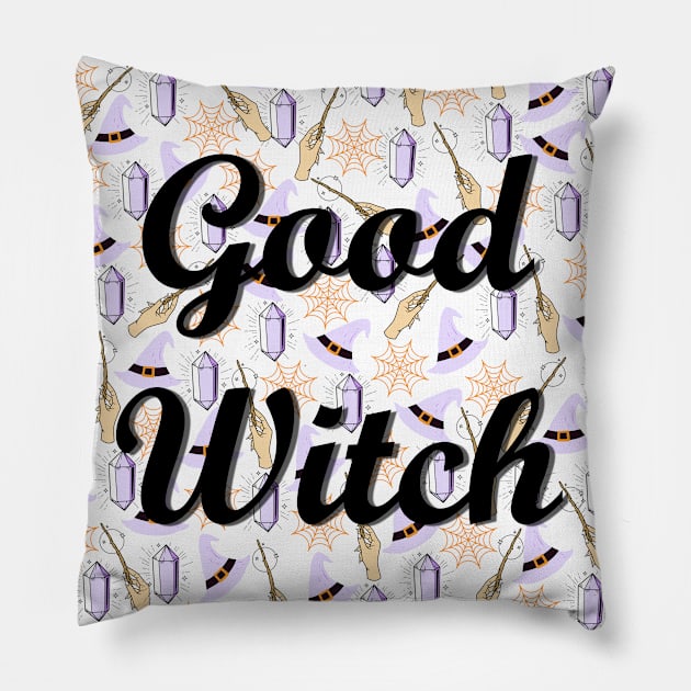 Halloween Witch Pattern Pillow by Susy Maldonado illustrations