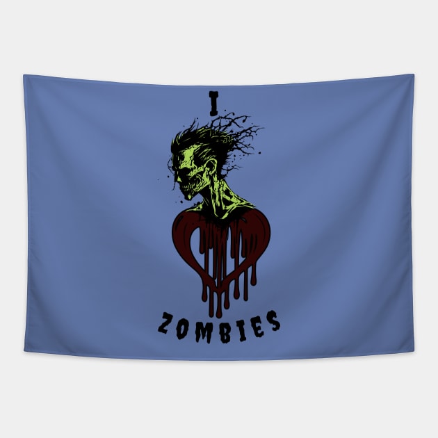 I Heart Zombies Tapestry by  tintiger