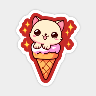 Cute Kitten In An Ice Cream Magnet