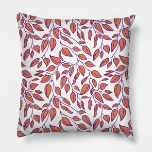 Minimalist Leaf Line Art Illustration as a Seamless Surface Pattern Design Pillow