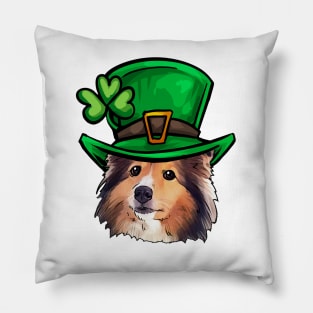 St Patricks Day Shetland Sheepdog Pillow