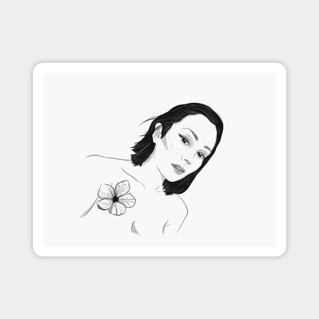 Floral girl Magnet by DemoNero