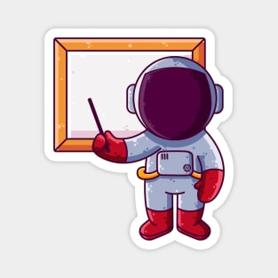 Cute Astronaut Presentation Cartoon Magnet