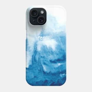 blue abstract watercolor painting Phone Case