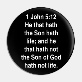 1 John 5:12  King James Version (KJV) Bible Verse Typography Pin