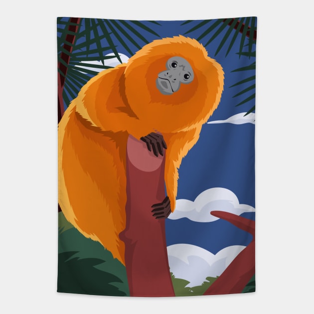 Howler Monkey Wildlife Tapestry by Mako Design 