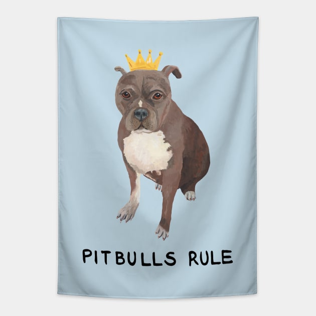 Pitbulls Rule Tapestry by Das Brooklyn