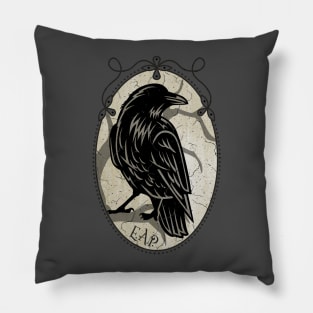 Black Gothic Raven - EAP Nevermore Vintage Frame 1 Pillow