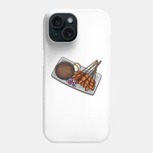 Satay cartoon illustration Phone Case