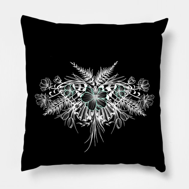 Butterfly flower design Pillow by Rachellily