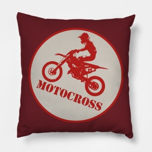 vintage retro motocross badge Pillow