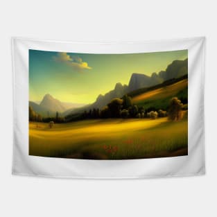 Meadow and mountain Tapestry