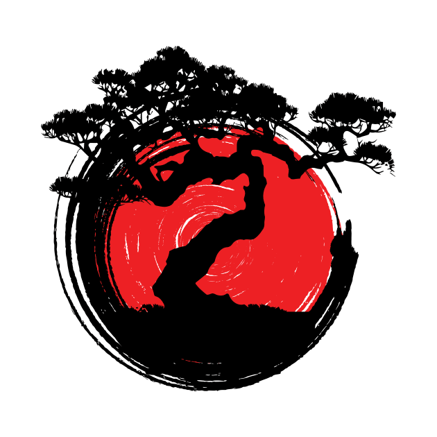 'Bonsai Tree Japanese Calligraphy' Cool Japanese Tree by ourwackyhome