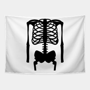 BLACK Skeleton Illustration Tapestry