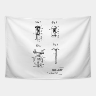 Fire Sprinkler Head Closure Plug Vintage Patent Hand Drawing Tapestry