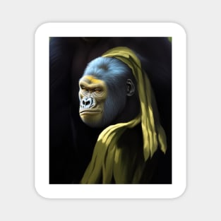 A gorilla who wanted to be 'Girl with a Pearl Earring' Magnet