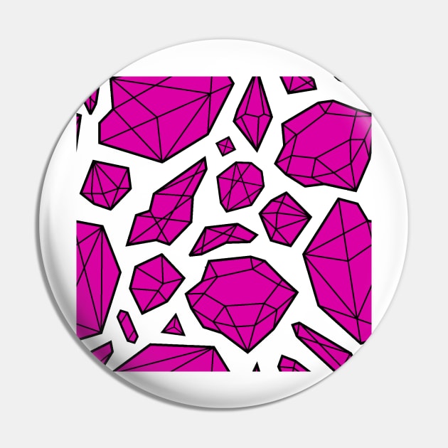 Rough Diamond Fashion Print Pink White Pin by Auto-Prints