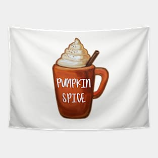 Hand Painted Pumpkin Spice Coffee Quote Tapestry