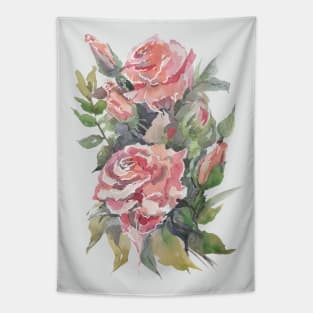 Watercolor Roses Tapestry