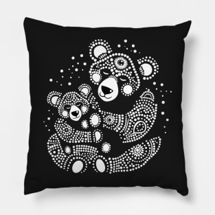 Teddy Bear Dot painting Aboriginal Pillow