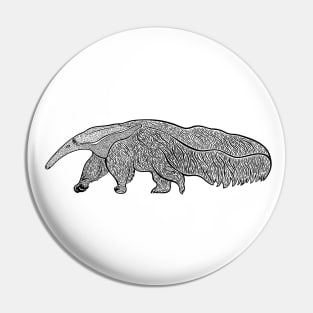 Anteater Ink Art - South American animal design - on white Pin