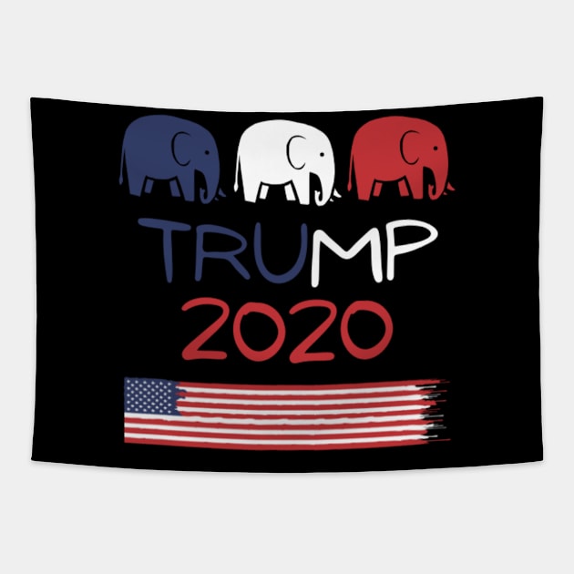 Trump 2020 Republican Elephants Tapestry by 9 Turtles Project