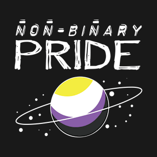 Nonbinary pride outer space planet aesthetic T-Shirt