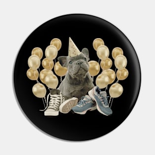 cute party bulldog Pin