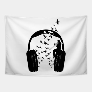 Headphone Trombone Tapestry