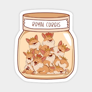 Royal Corgis Jar Magnet