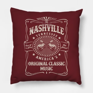 Nashville Music City USA Vintage Pillow