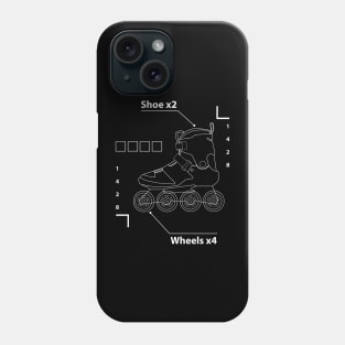 Shoe x2 wheels x4 - Infographic rollerblade Phone Case