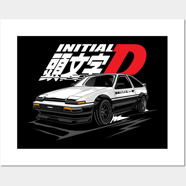 Initial D Anime Custom Classic AE 86 Trueno Car Laser Engraved 