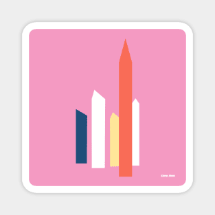 satellite towers art in mexican landscape wallpaper of modern architecture ecopop pink Magnet
