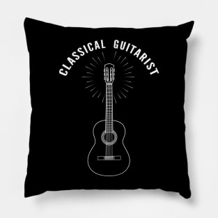 Classical Guitarist Acoustic Guitar Outline Pillow