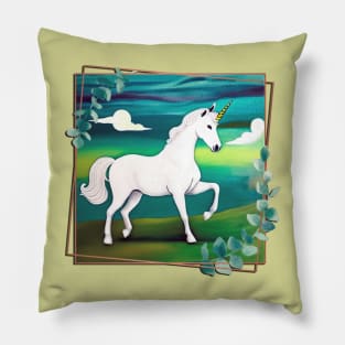 Unicorn in a Spring Field (MD23Ar006b) Pillow