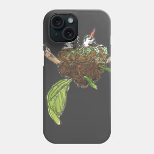 Baby Birds In Their Nest - pen and watercolour painting Phone Case