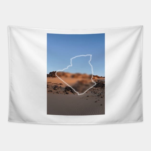 Algeria Country Map | Luminous Landscapes Tapestry by Visitify