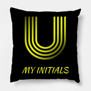 Letter U Initials Unique Name T-Shirt Pillow