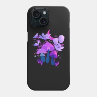Mushrooms and Flowers Neon Phone Case