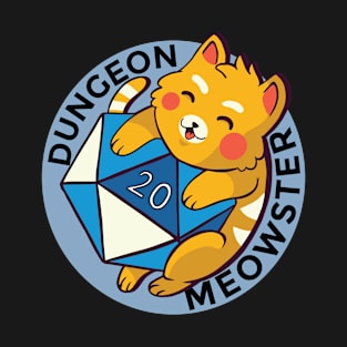 Cute Kitty Cat Dungeon Meowster D20 Roleplay Gamer T-Shirt