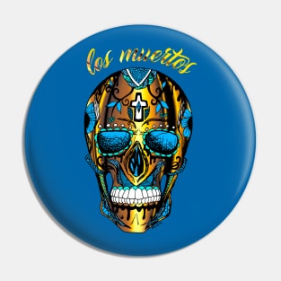 Los Muertos Sugar Skull - Gold and Blue Edition Pin