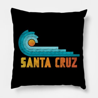 Surfing Santa Cruz Retro Vintage Pillow