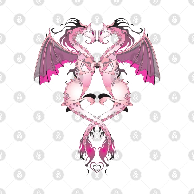 Pink Love Dragons by The Cuban Witch