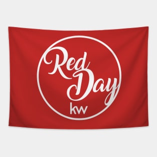 Red Day Cursive Tapestry