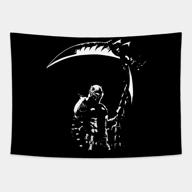 Inferno Knight Tapestry by Scailaret