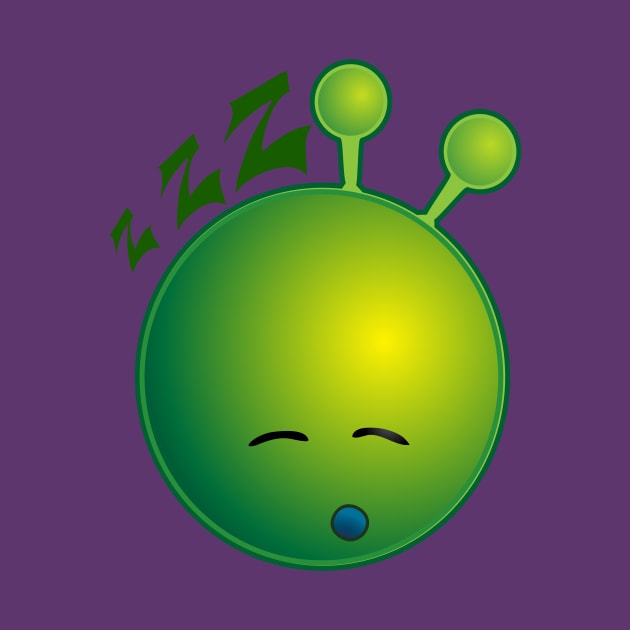 Sleepy Alien Monster ET Extraterrestrial Martian Green Man Emoji for Women, Men and Kids 15 by PatrioTEEism