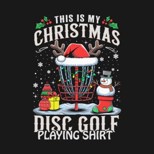 Funny Xmas Lights This Is My Christmas Disc Golf Playing T-Shirt