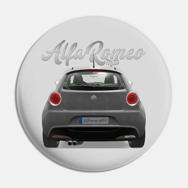 ALFA ROMEO Mito white back Pin by PjesusArt